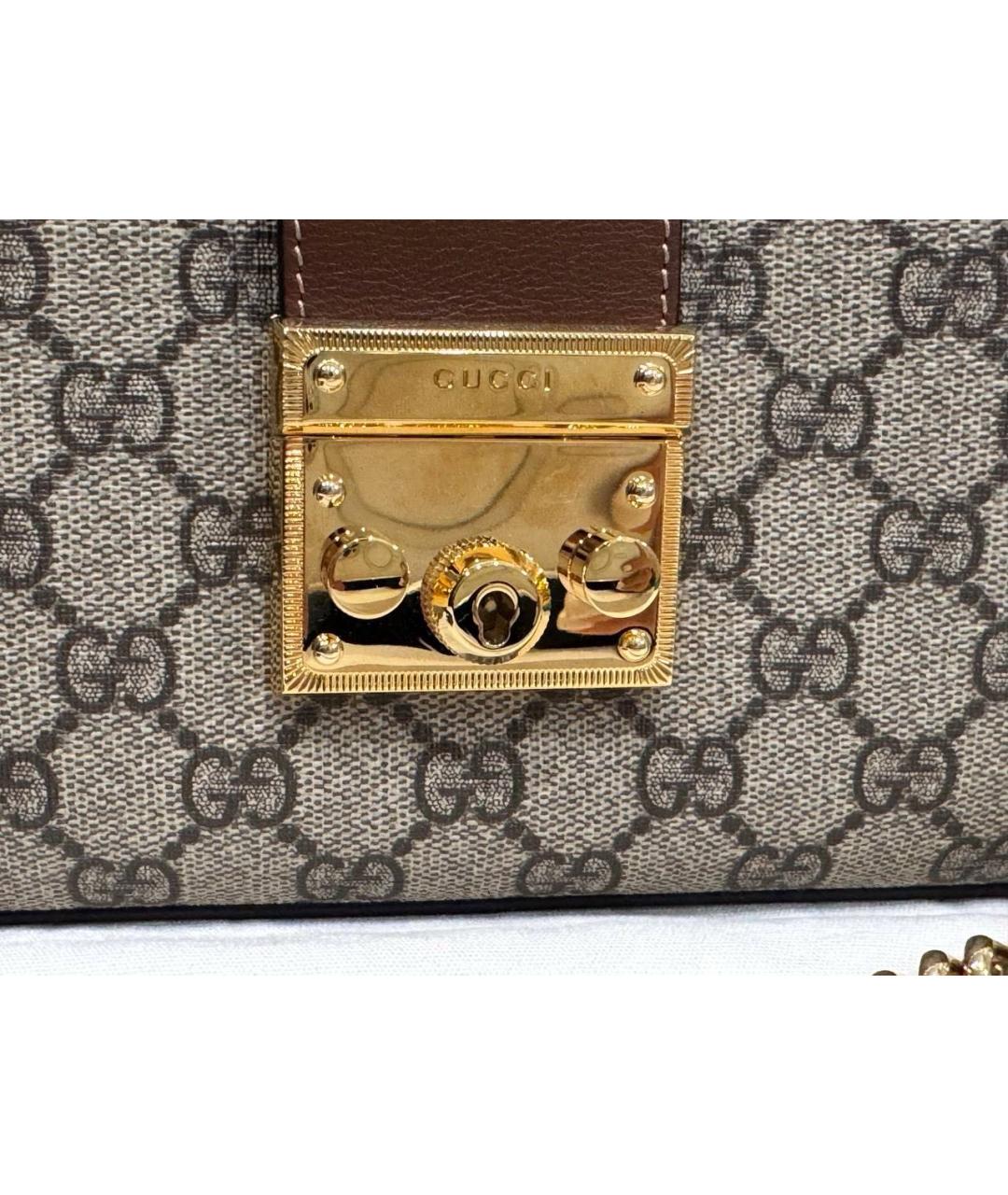 GUCCI Коричневая кожаная сумка через плечо, фото 3