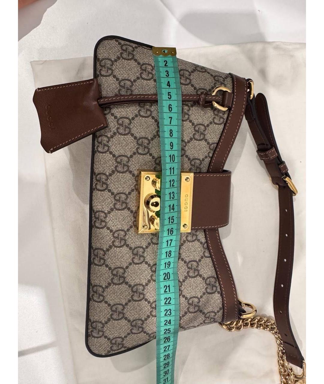 GUCCI Коричневая кожаная сумка через плечо, фото 8