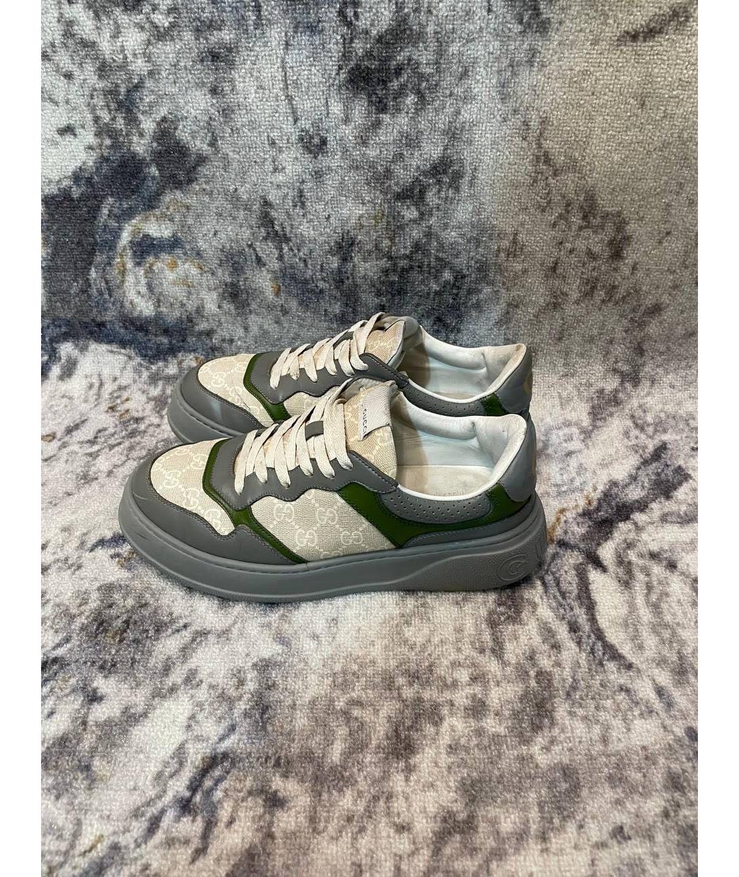 GUCCI Белые кожаные низкие кроссовки / кеды, фото 6