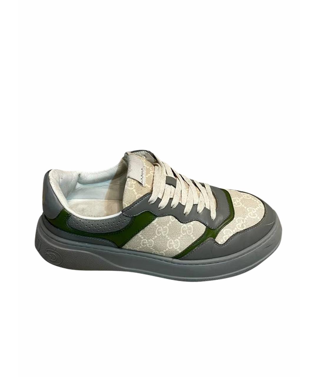 GUCCI Белые кожаные низкие кроссовки / кеды, фото 1