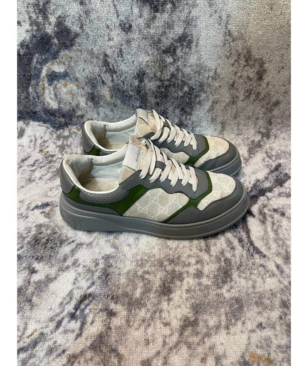 GUCCI Белые кожаные низкие кроссовки / кеды, фото 2