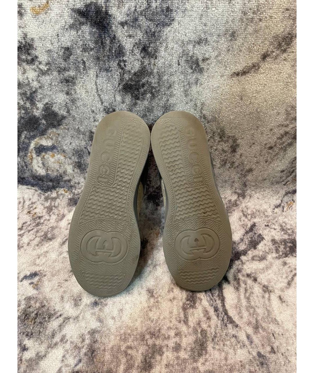 GUCCI Белые кожаные низкие кроссовки / кеды, фото 5