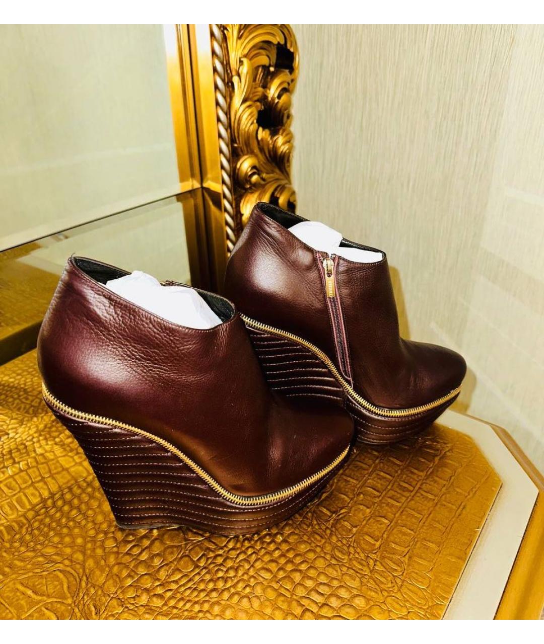 LE SILLA Коричневые кожаные ботильоны, фото 2
