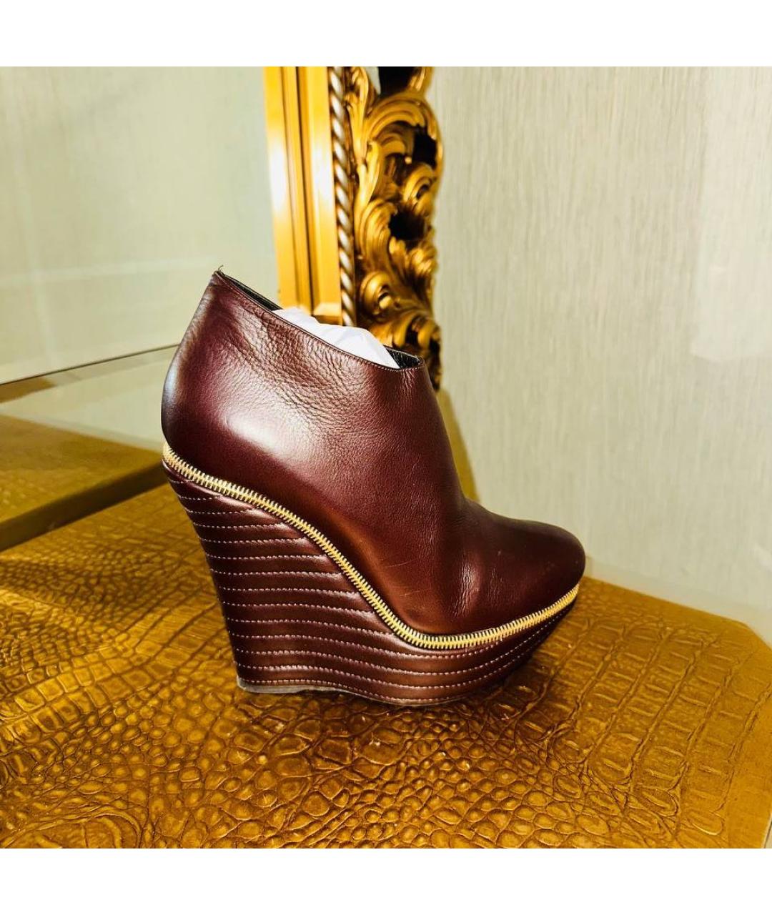 LE SILLA Коричневые кожаные ботильоны, фото 5