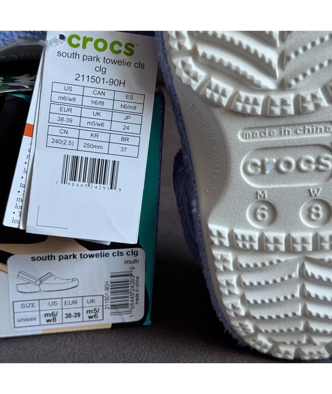 CROCS Фиолетовые резиновые сабо, фото 6