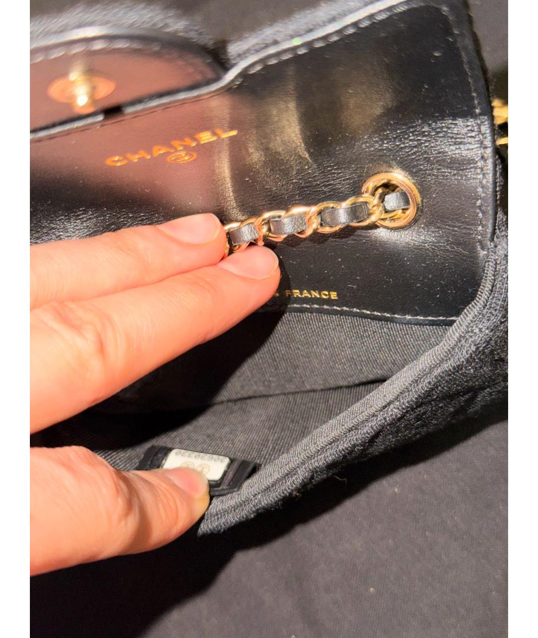 CHANEL Черная тканевая поясная сумка, фото 6