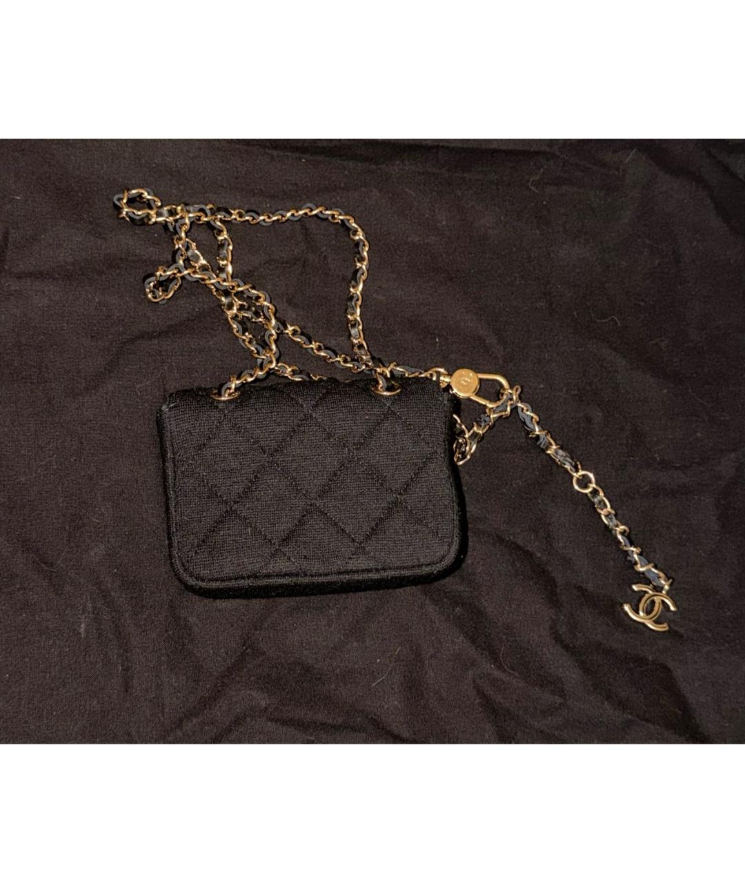 CHANEL Черная тканевая поясная сумка, фото 3