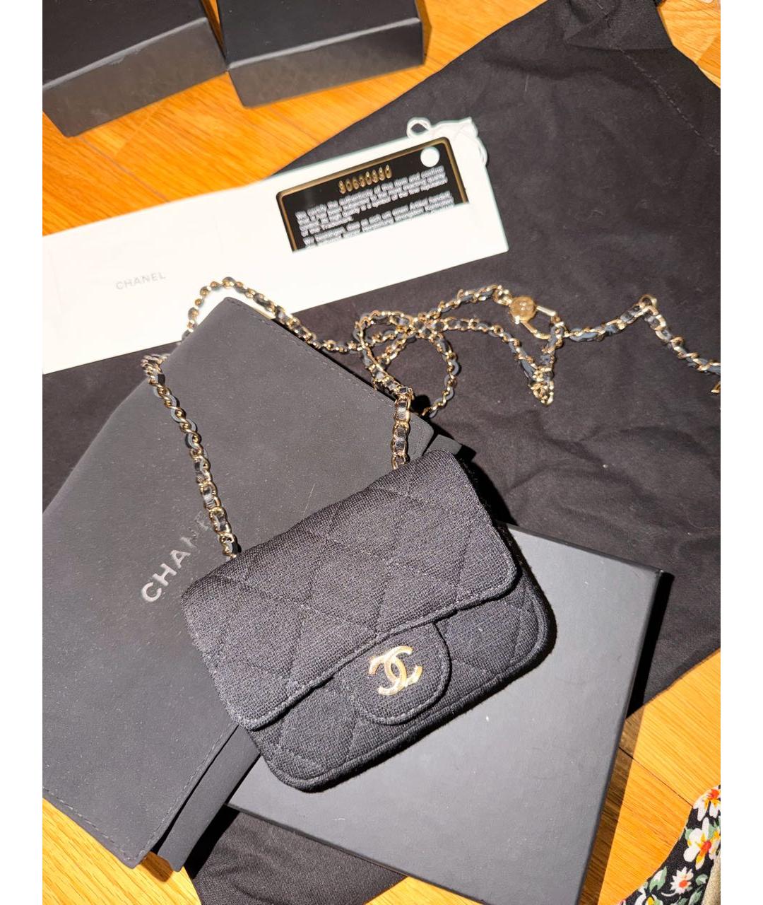 CHANEL Черная тканевая поясная сумка, фото 5