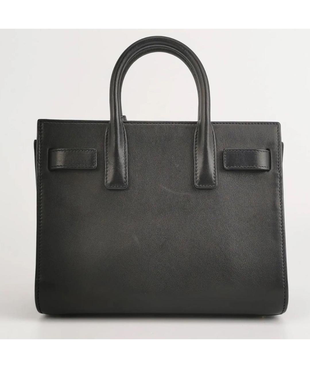 SAINT LAURENT Черная кожаная сумка тоут, фото 2