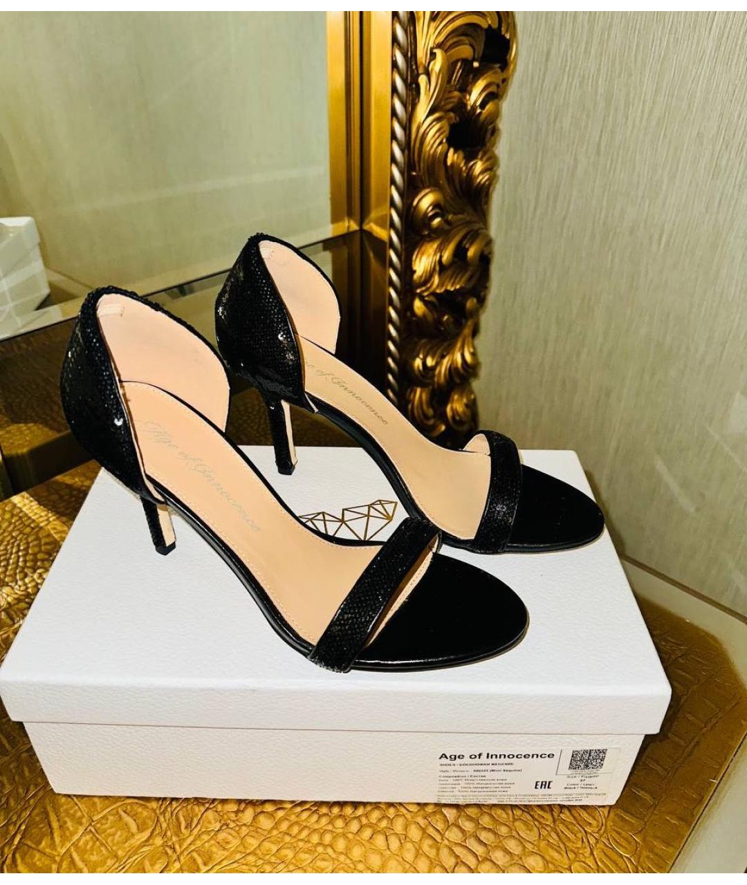 Age Of Innocence Черные текстильные босоножки, фото 2