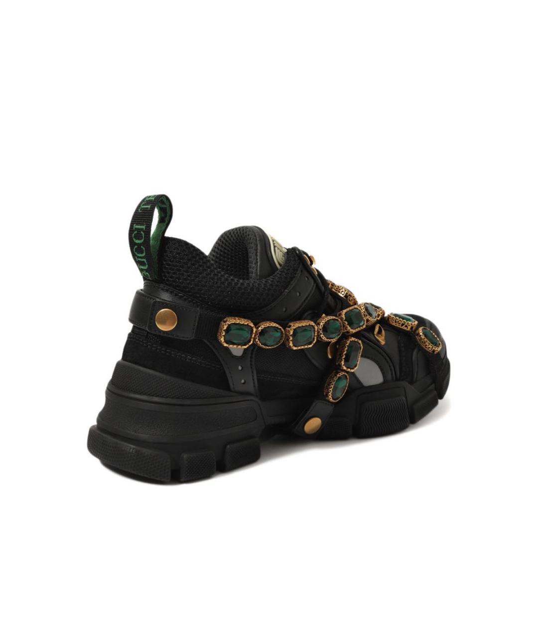 GUCCI Черные кожаные кроссовки, фото 3