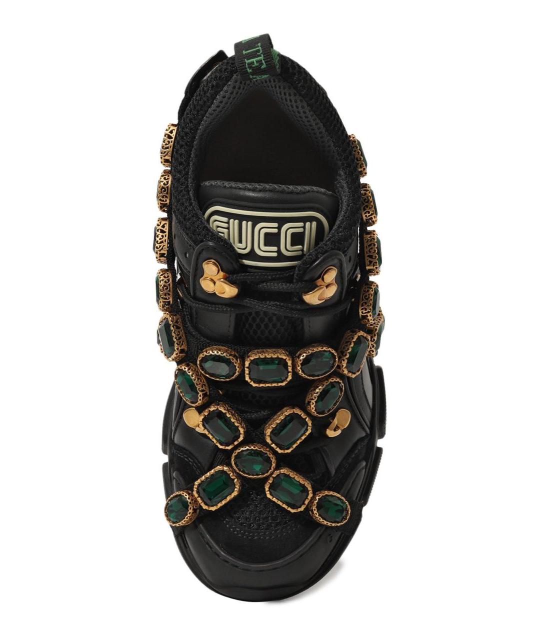 GUCCI Черные кожаные кроссовки, фото 4