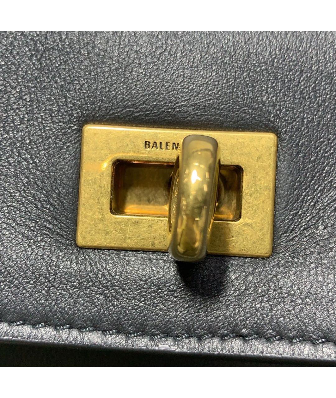 BALENCIAGA Черная кожаная сумка тоут, фото 5