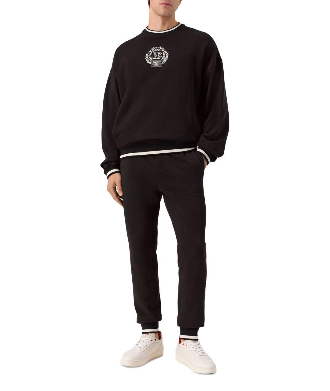 DOLCE&GABBANA Черный хлопковый джемпер / свитер, фото 6