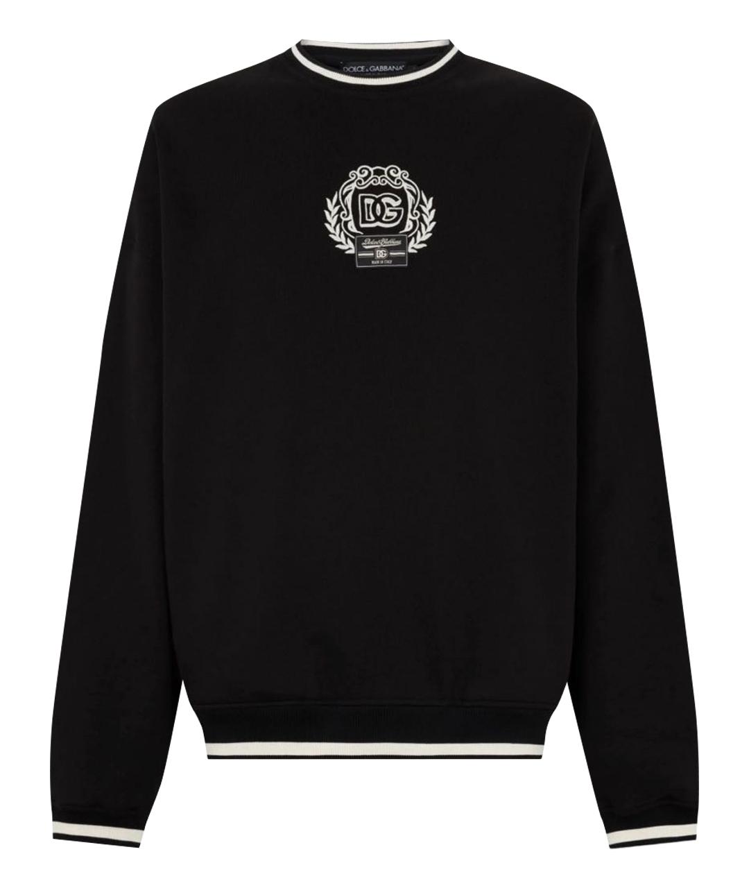 DOLCE&GABBANA Черный хлопковый джемпер / свитер, фото 1