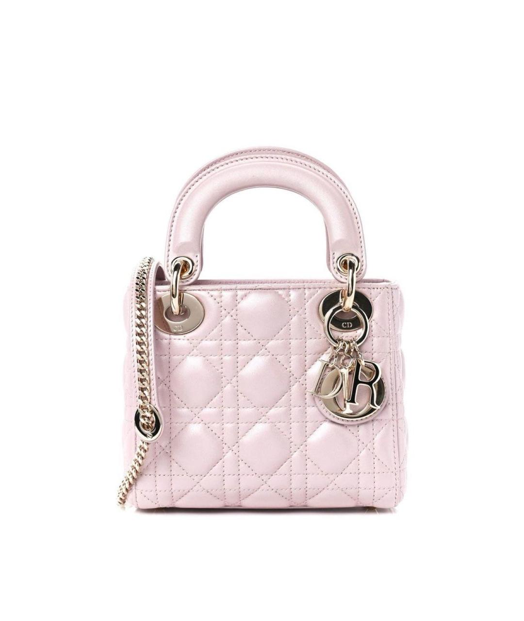 CHRISTIAN DIOR Розовая кожаная сумка с короткими ручками, фото 1