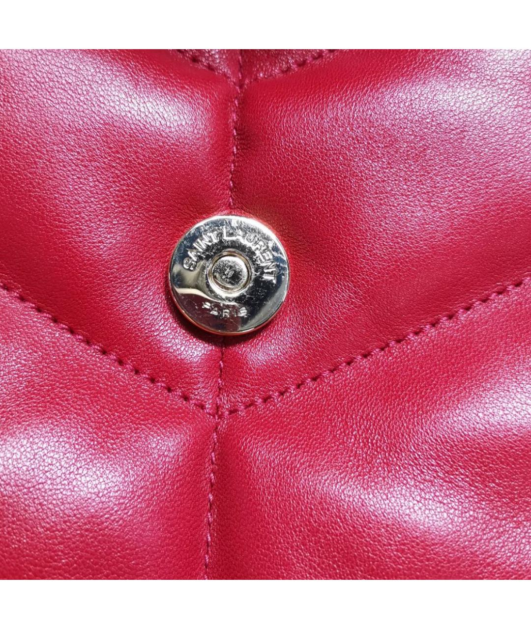 SAINT LAURENT Красная кожаная сумка через плечо, фото 6