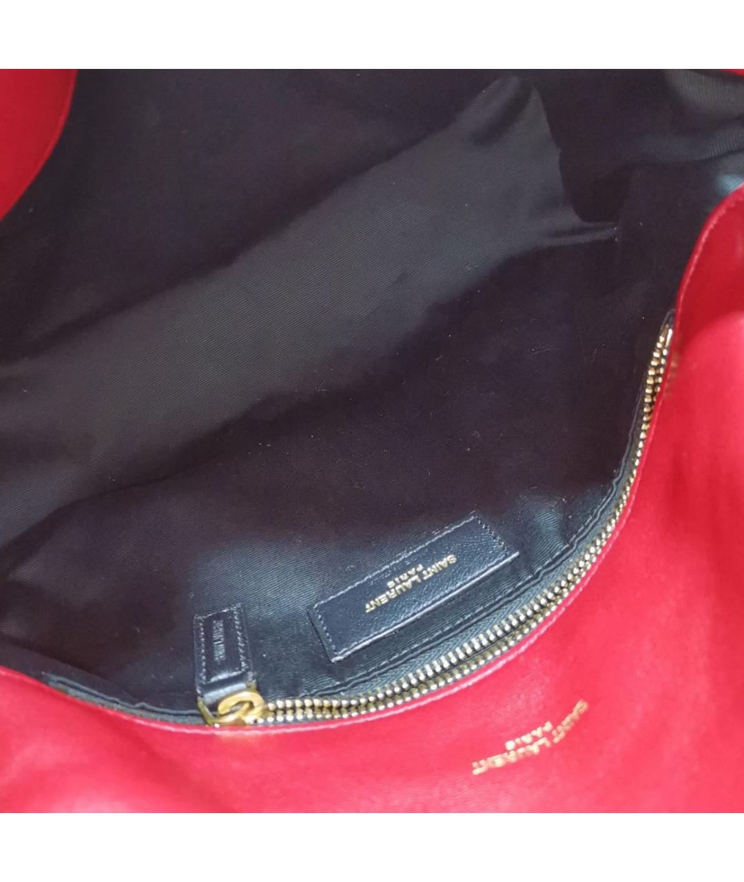 SAINT LAURENT Красная кожаная сумка через плечо, фото 7
