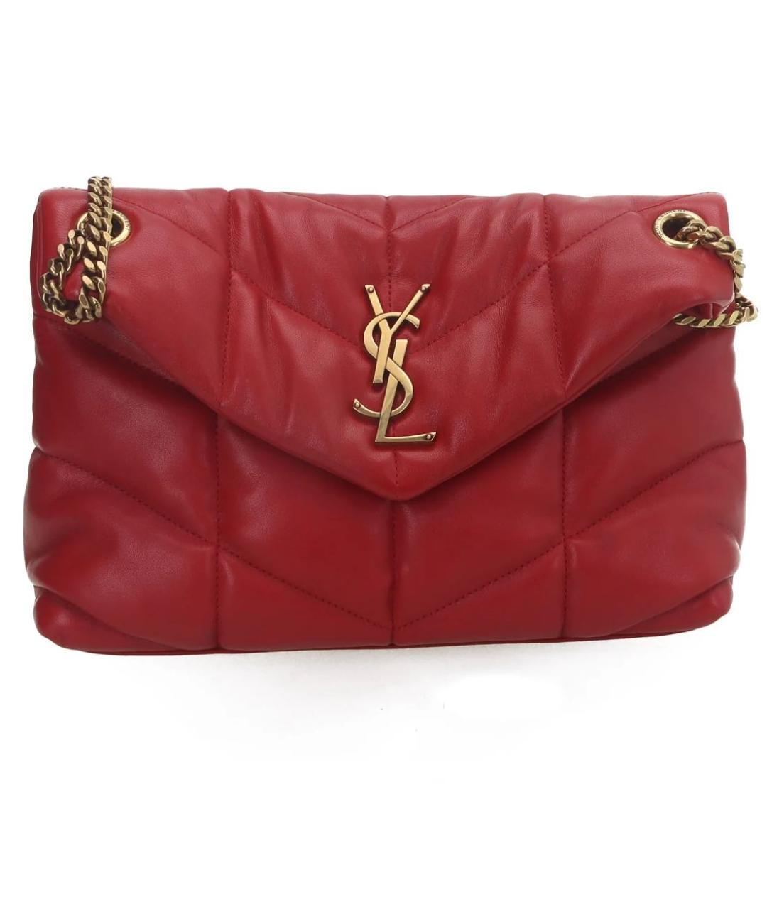 SAINT LAURENT Красная кожаная сумка через плечо, фото 1