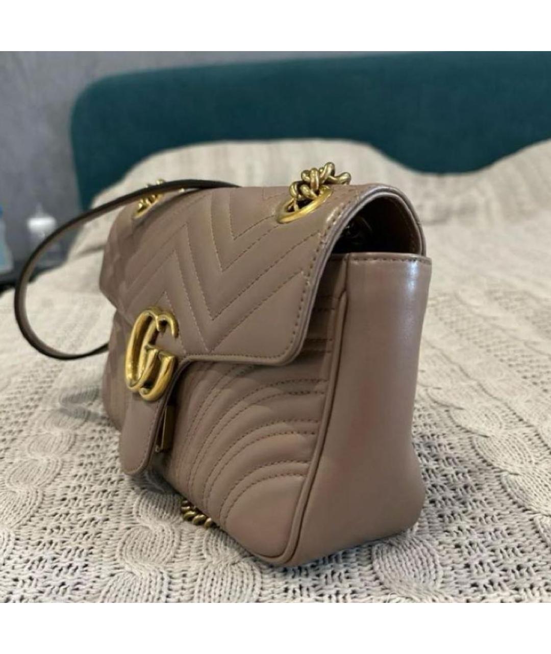 GUCCI Бежевая кожаная сумка через плечо, фото 2