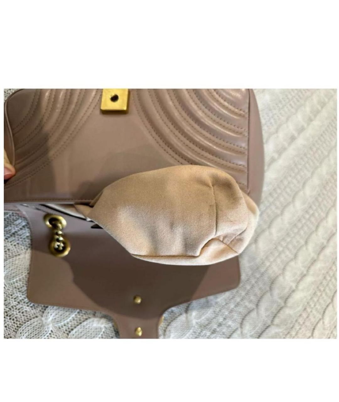 GUCCI Бежевая кожаная сумка через плечо, фото 5