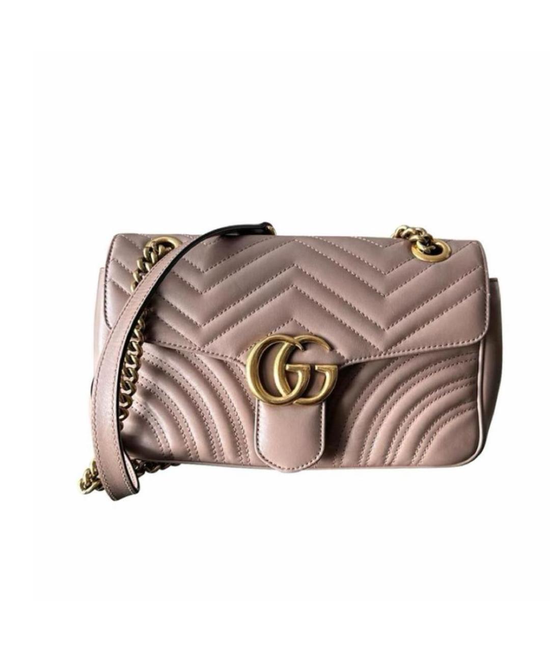 GUCCI Бежевая кожаная сумка через плечо, фото 6