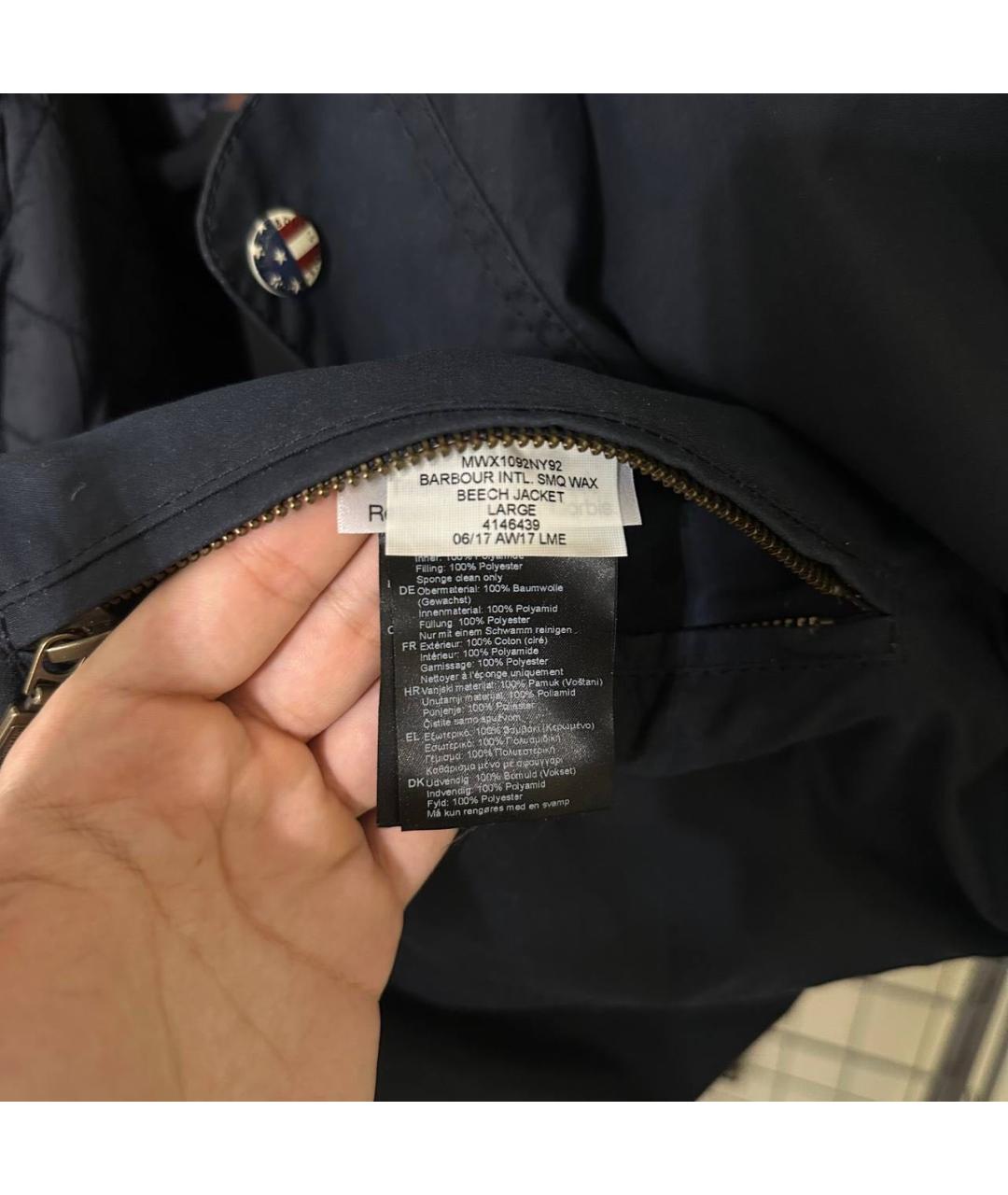 BARBOUR Темно-синяя хлопковая куртка, фото 6