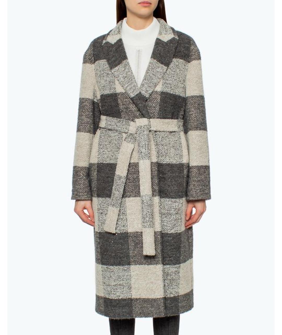 PESERICO Серое шерстяное пальто, фото 3