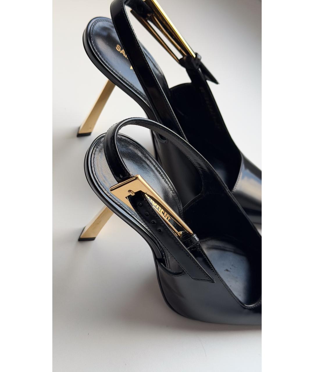 SAINT LAURENT Черные кожаные туфли, фото 9