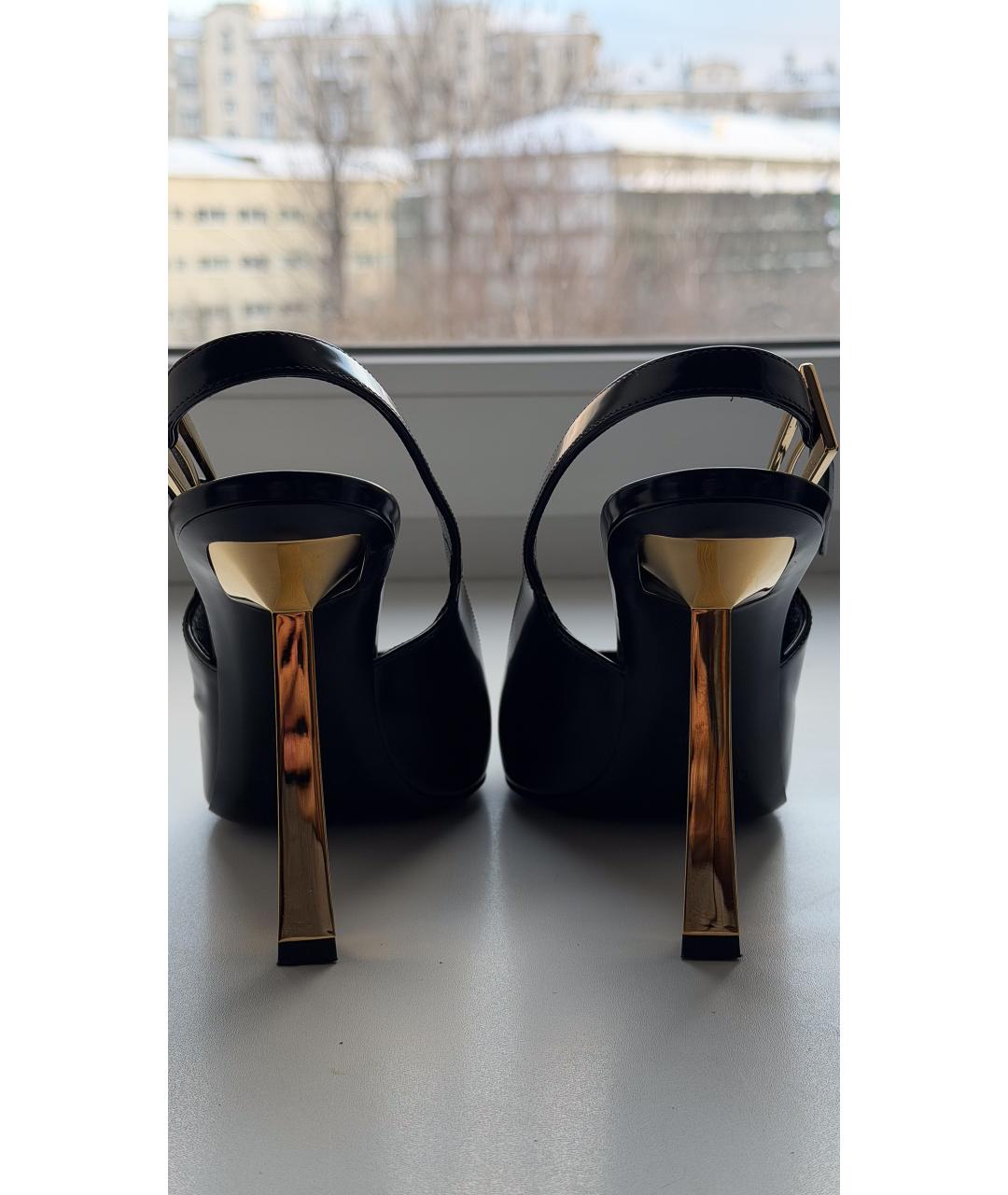 SAINT LAURENT Черные кожаные туфли, фото 4