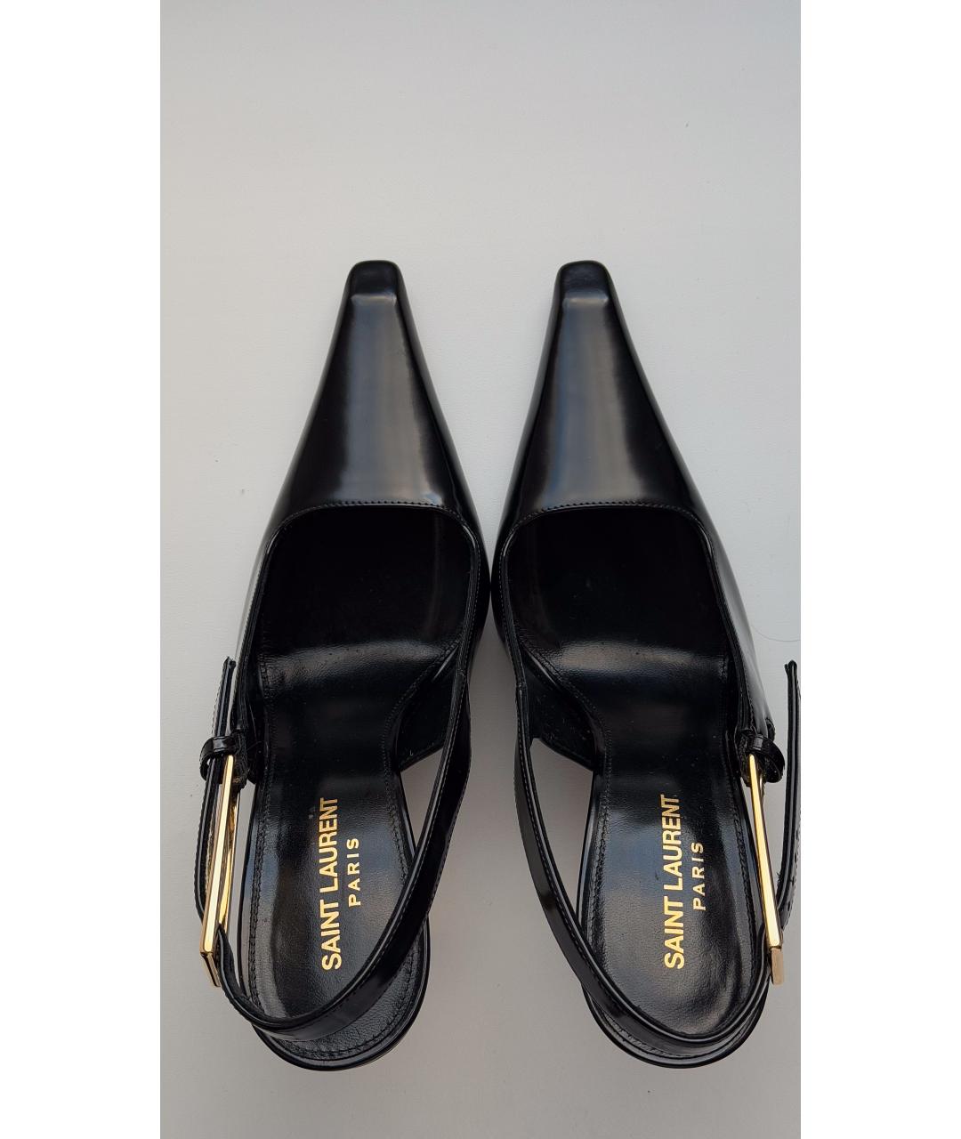 SAINT LAURENT Черные кожаные туфли, фото 3