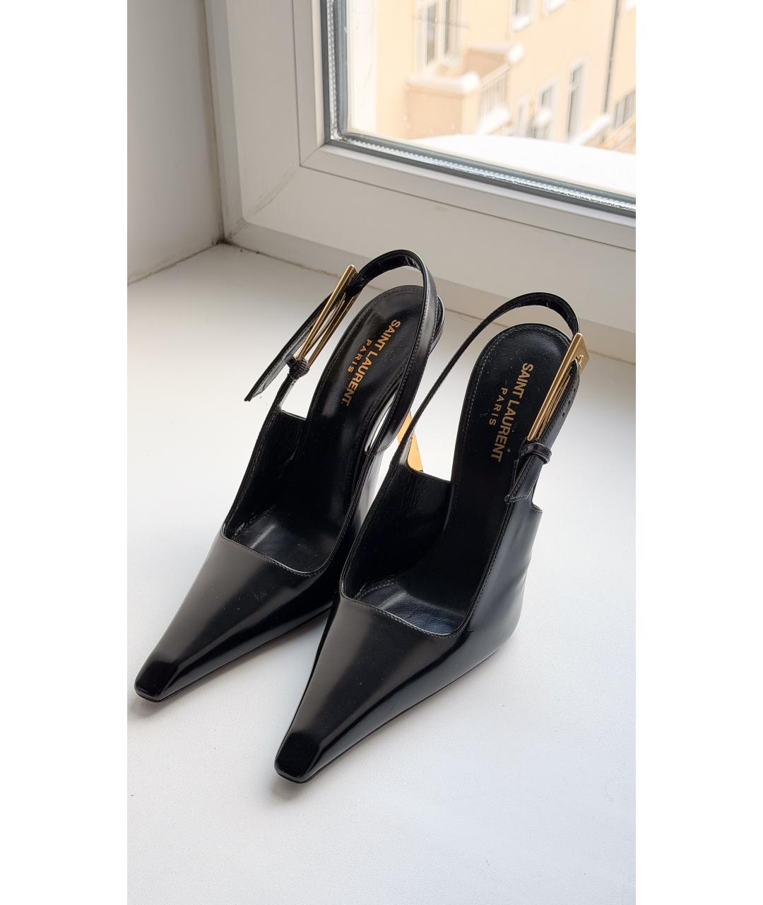 SAINT LAURENT Черные кожаные туфли, фото 8