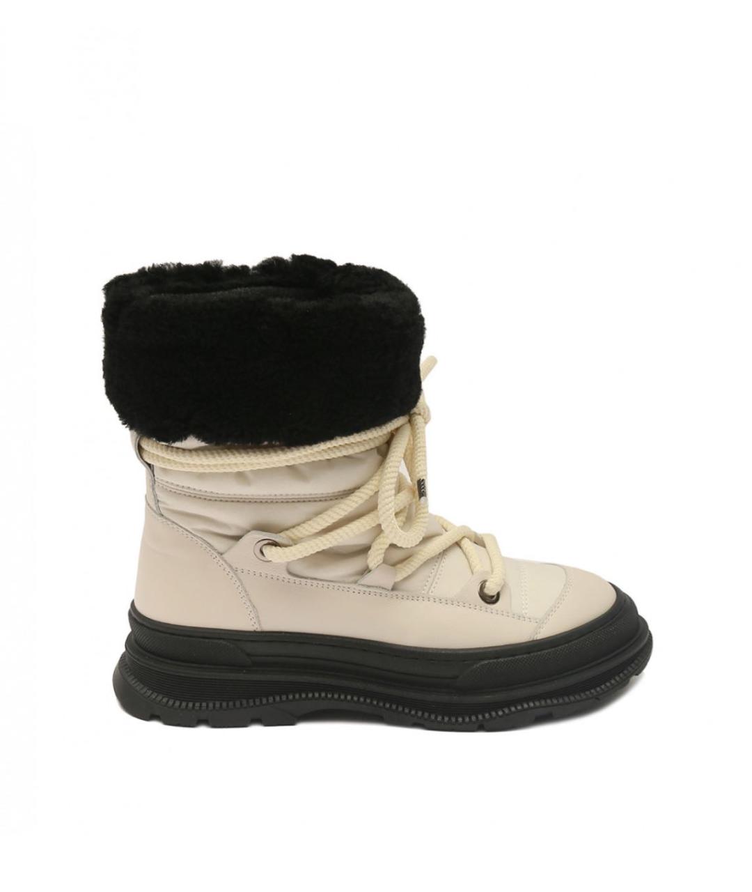 LORENA ANTONIAZZI Бежевые кожаные ботинки, фото 6