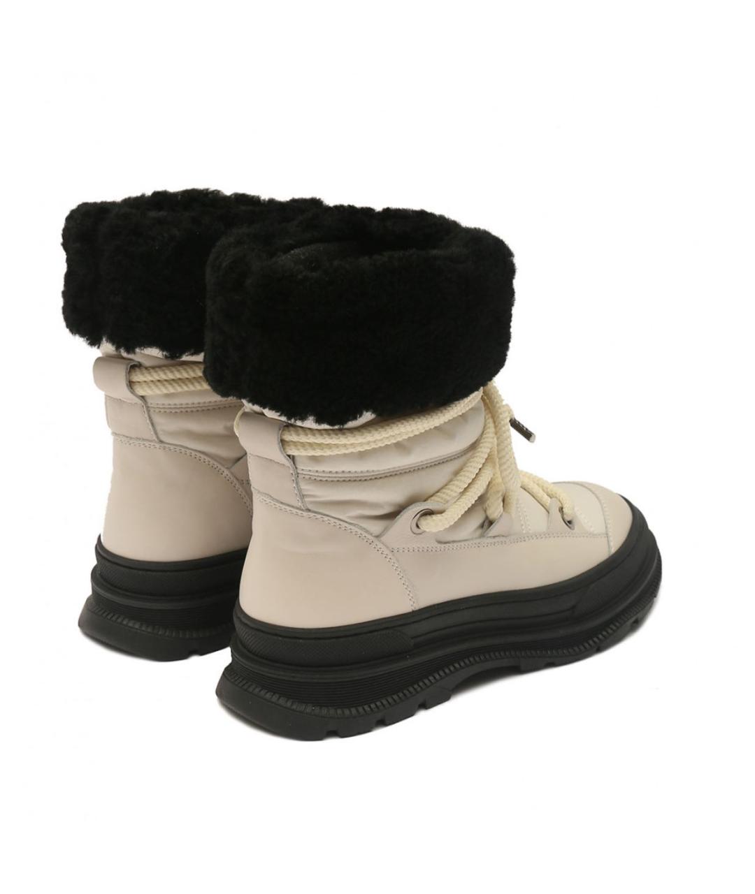 LORENA ANTONIAZZI Бежевые кожаные ботинки, фото 3