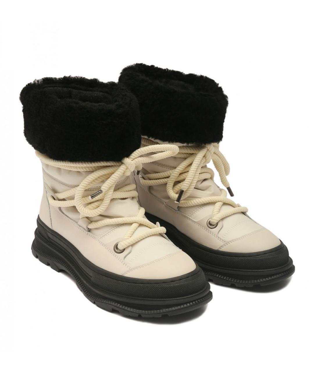 LORENA ANTONIAZZI Бежевые кожаные ботинки, фото 2