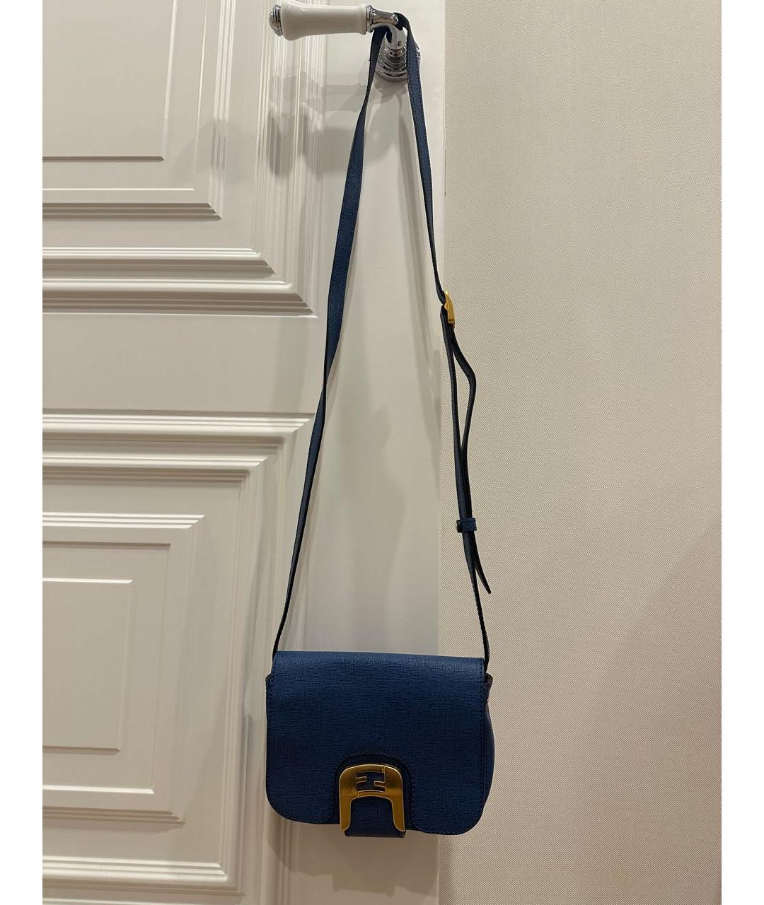 FENDI Синяя кожаная сумка через плечо, фото 9