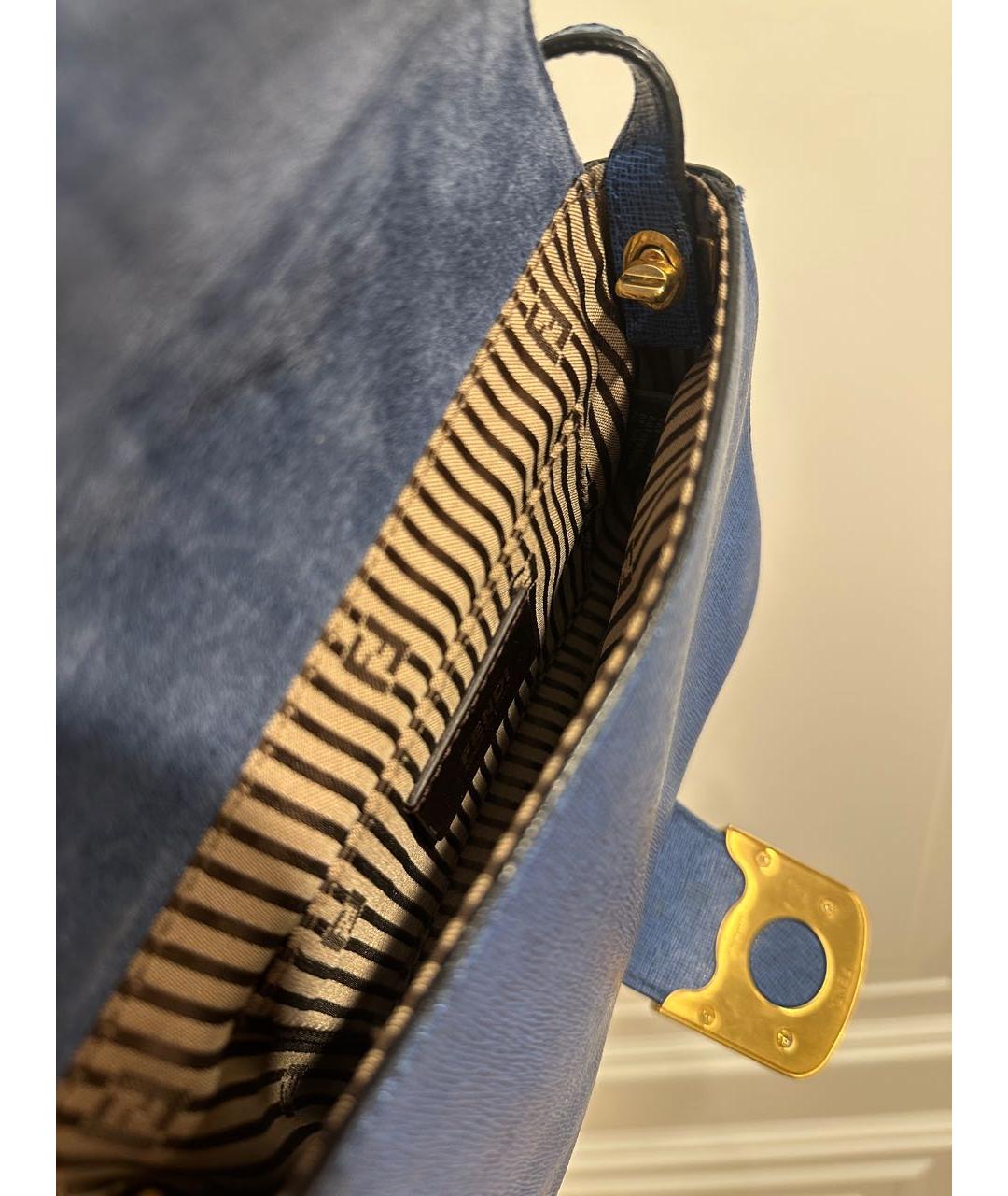 FENDI Синяя кожаная сумка через плечо, фото 7