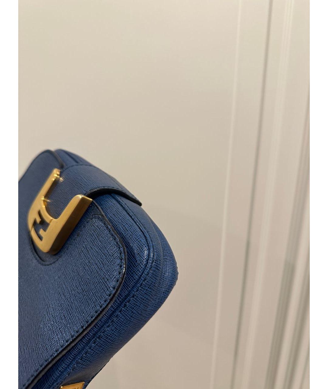 FENDI Синяя кожаная сумка через плечо, фото 6