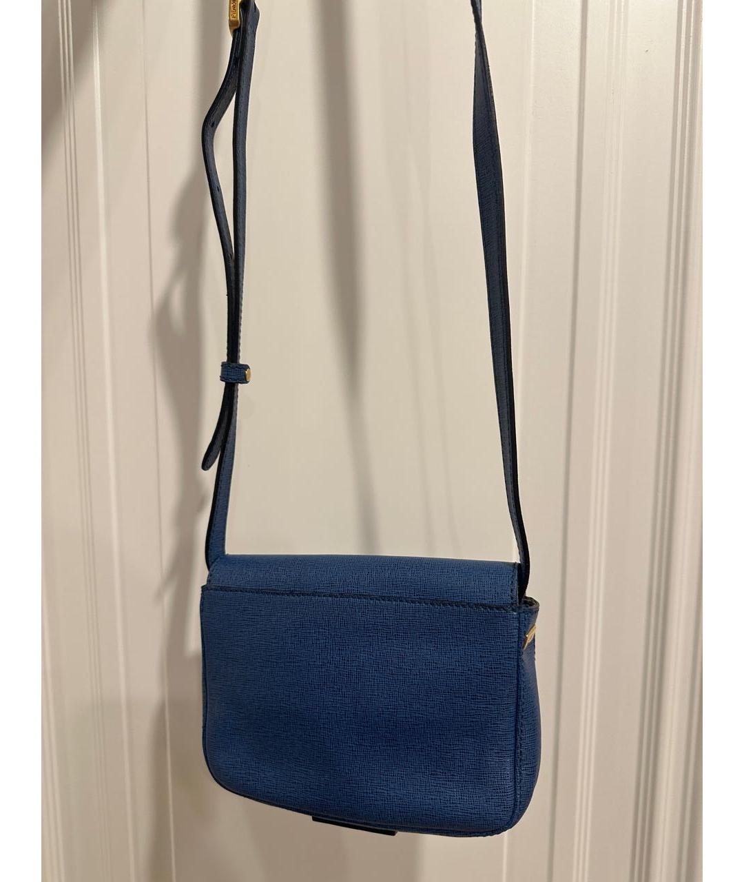 FENDI Синяя кожаная сумка через плечо, фото 3