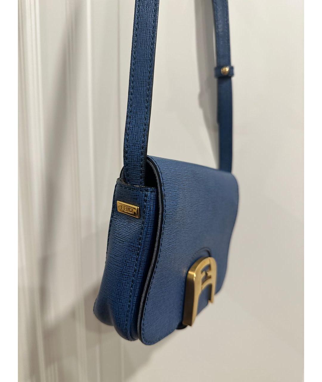 FENDI Синяя кожаная сумка через плечо, фото 5