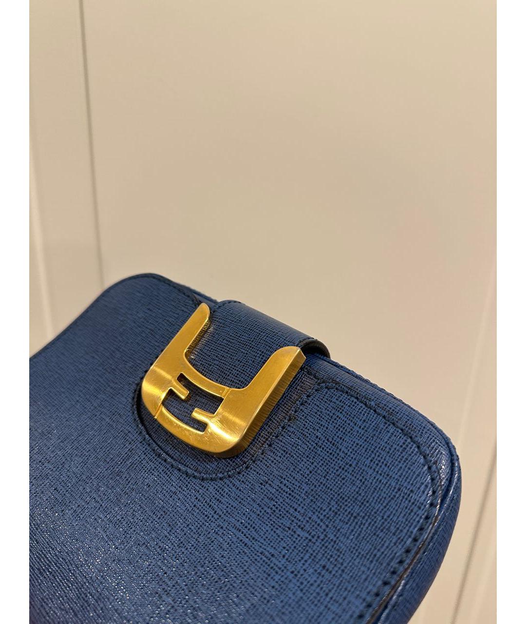 FENDI Синяя кожаная сумка через плечо, фото 4