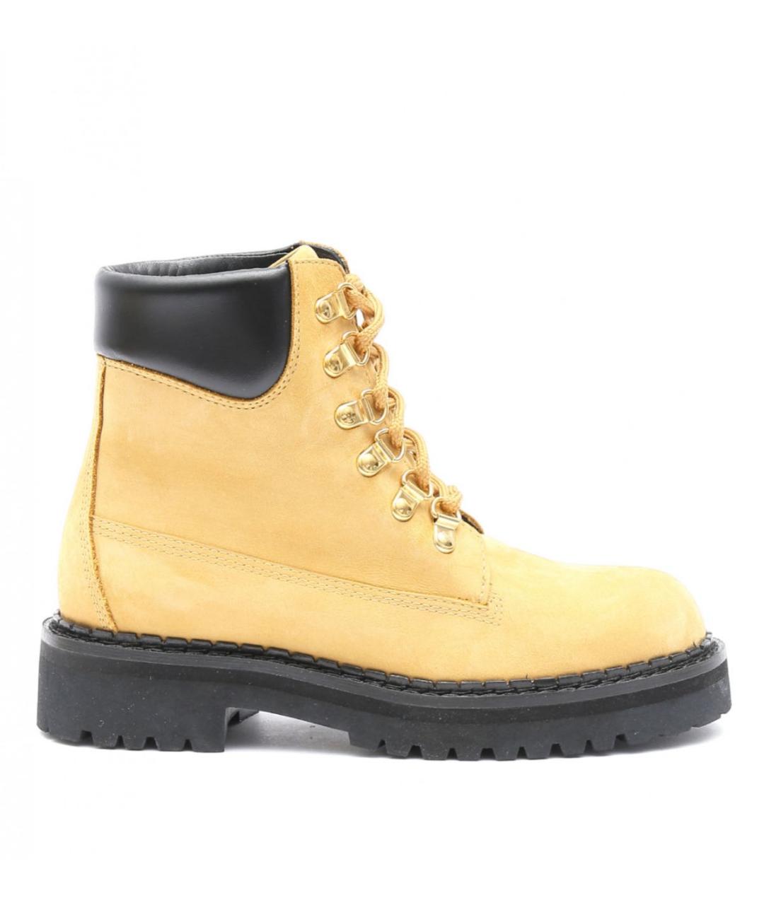 MOSCHINO Желтые нубуковые ботинки, фото 6