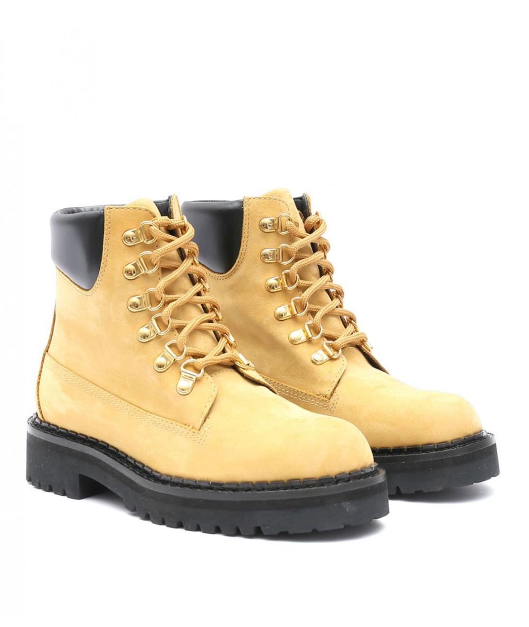 MOSCHINO Желтые нубуковые ботинки, фото 2