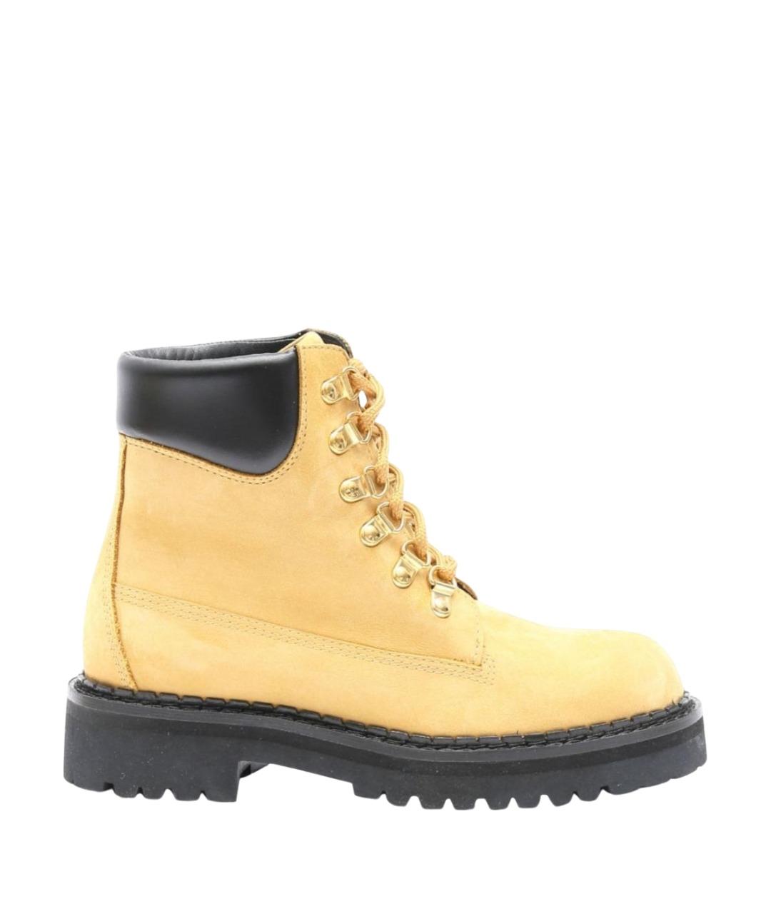 MOSCHINO Желтые нубуковые ботинки, фото 1