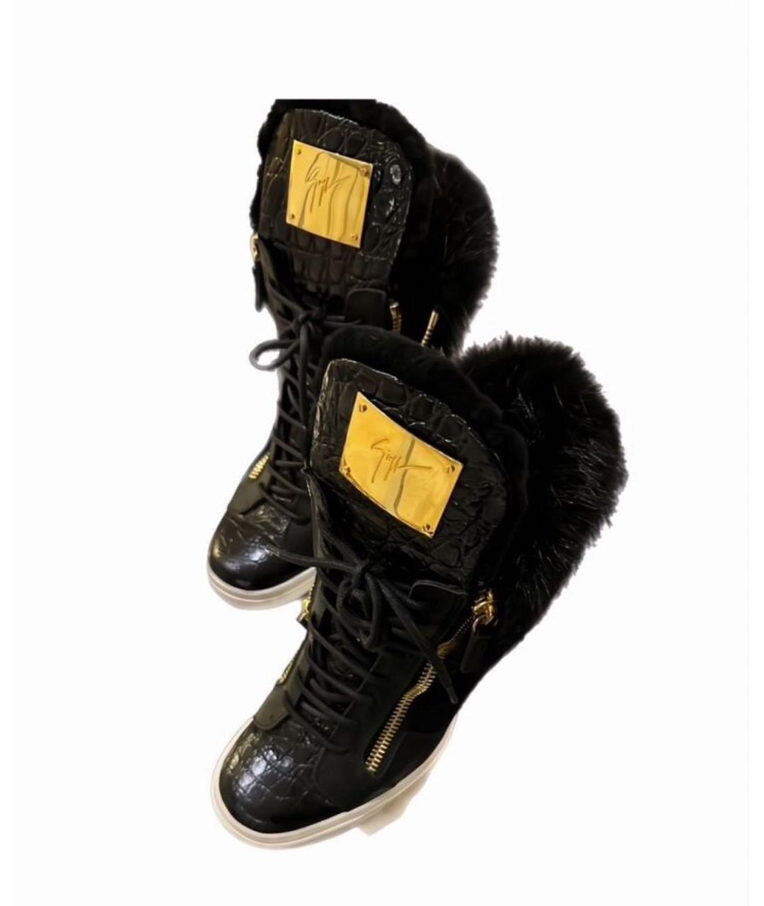 GIUSEPPE ZANOTTI DESIGN Черные замшевые кеды, фото 7