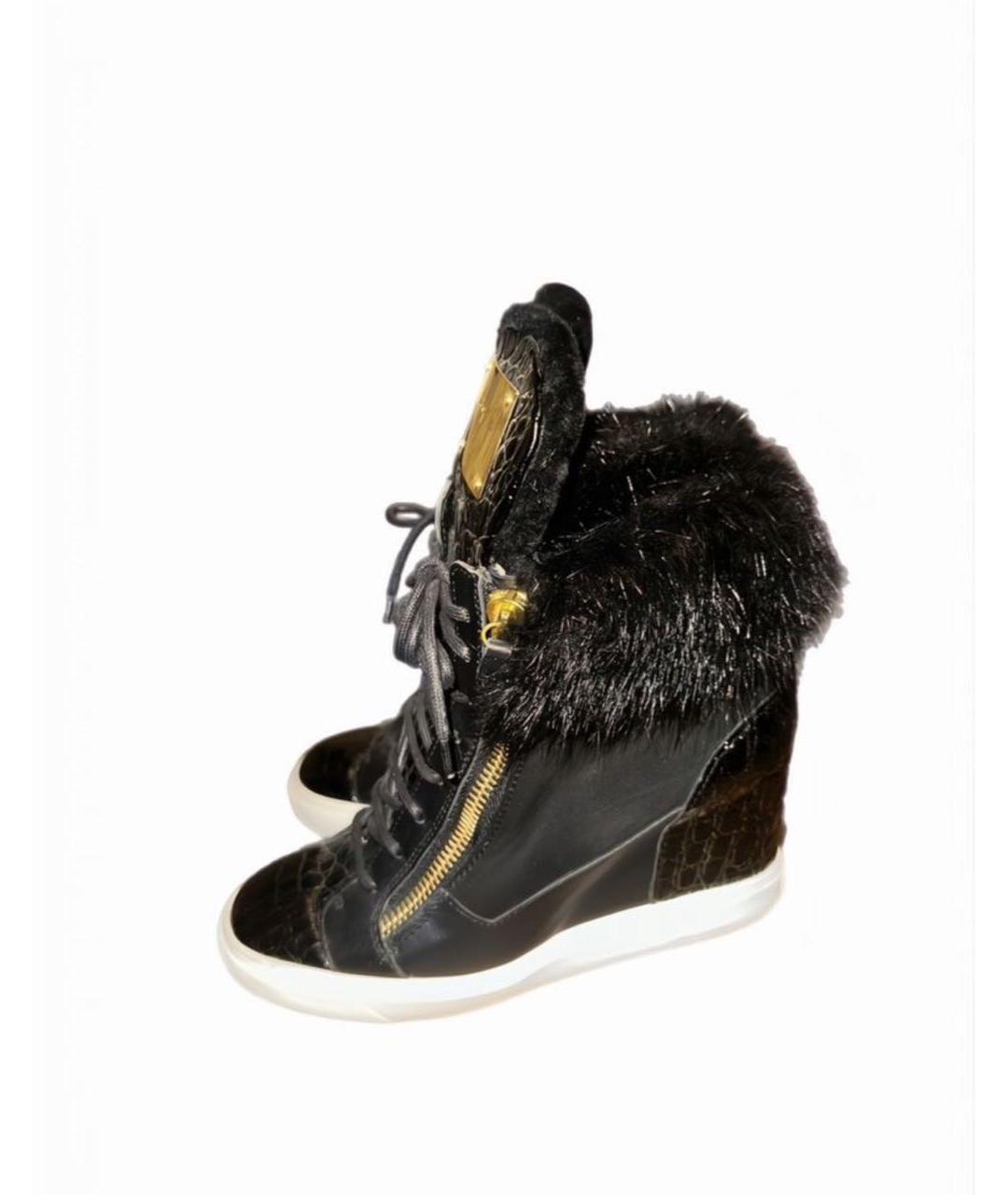 GIUSEPPE ZANOTTI DESIGN Черные замшевые кеды, фото 8