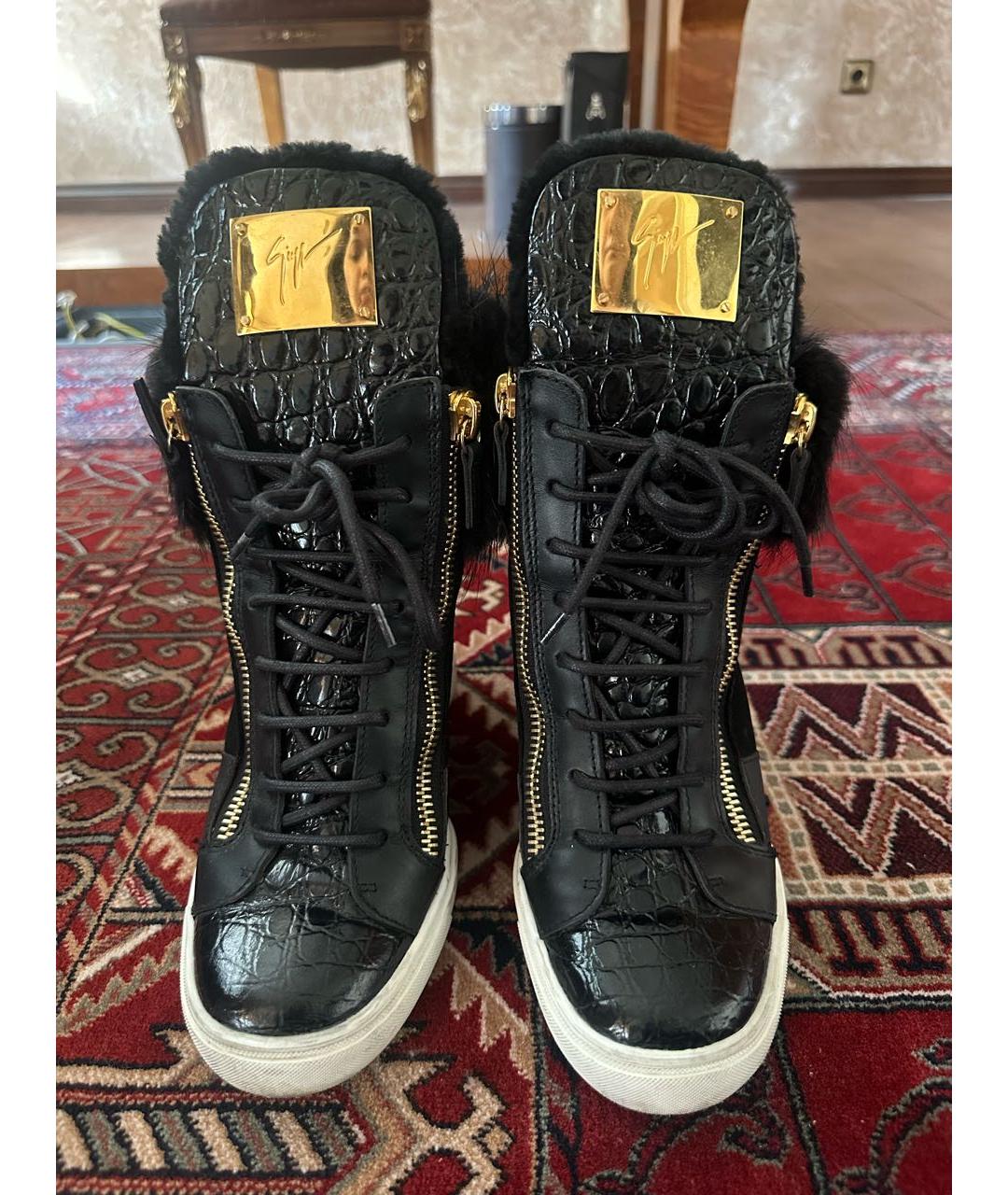 GIUSEPPE ZANOTTI DESIGN Черные замшевые кеды, фото 2