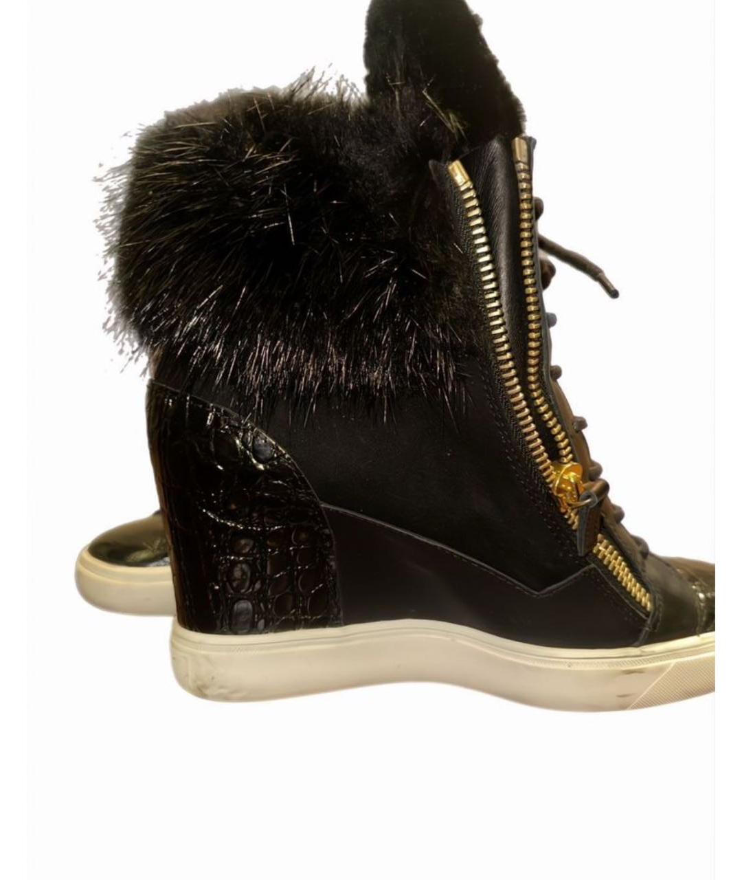 GIUSEPPE ZANOTTI DESIGN Черные замшевые кеды, фото 6