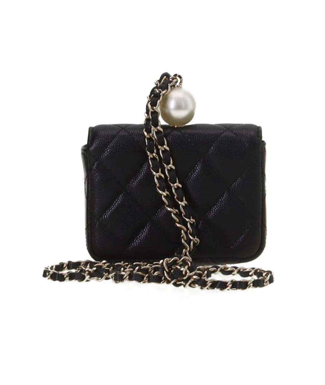CHANEL Черная кожаная сумка через плечо, фото 3