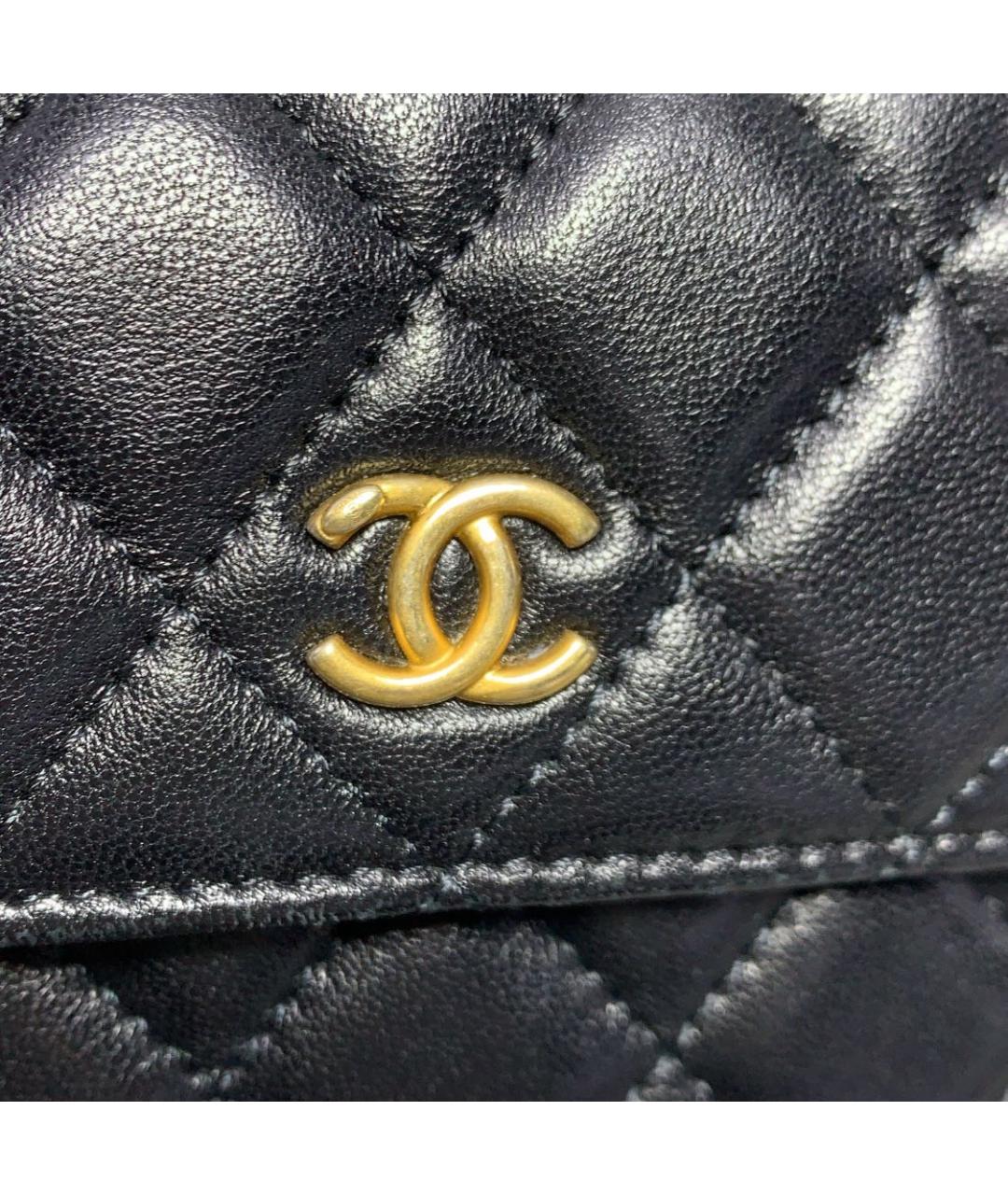 CHANEL Черная кожаная сумка через плечо, фото 6